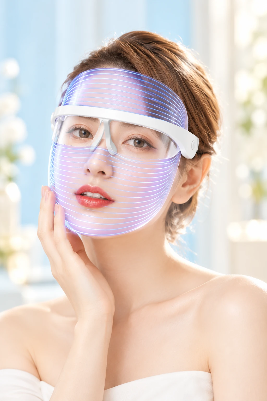 GlowMask Pro LED Therapy Mask in use